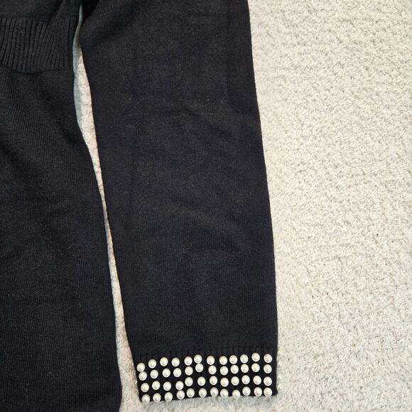 NWT Endless Blu Victoria Sweater Dress Faux Pearl Details Sz M Boardroom Chic - Picture 5 of 13